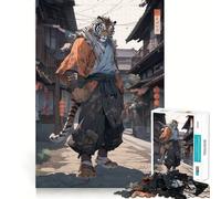 Puzzle difficile da 1000 pezzi con tigre combattente di karate per adulti, ideale per attività di memoria, relax e divertimento, con dettagli nitidi e unici 50x75cm