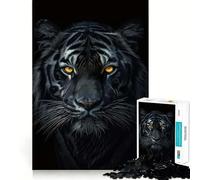 Puzzle difficile da 1000 pezzi con tigre dagli occhi gialli per adulti, giocattolo intelligente, divertente e spensierato, con taglio preciso, regalo artistico 38x52cm