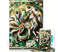 Puzzle difficile da 1000 pezzi con volpe a nove code Kitsune per adulti, gioco intelligente da fare a casa, divertente da assemblare, regalo festivo (38x26cm)