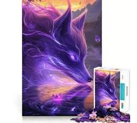 Puzzle difficile da 1000 pezzi con volpe viola che beve acqua, per adulti, gioco di logica semplice e divertente, taglio di precisione, regalo di Natale (50x75cm)