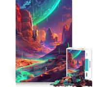 Puzzle difficile da 1000 pezzi "Mythical World" dai colori neon, per adulti Un gioco che stimola la mente e crea un'atmosfera rilassante e divertente Opera d'arte ben definita (38x52cm)