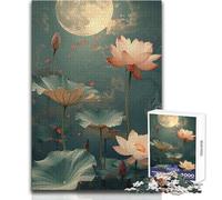Puzzle difficile da 1000 pezzi per adulti con fiore di loto e acquerello, gioco educativo per stimolare la mente, valore sentimentale, dimensioni 38x52cm