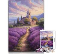 Puzzle difficile da 1000 pezzi per adulti con fiori di lavanda, gioco educativo per stimolare la mente, valore sentimentale, dimensioni 50x75cm