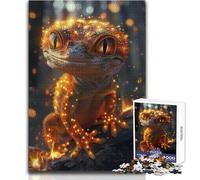 Puzzle difficile da 1000 pezzi per adulti raffigurante un geco leopardo, gioco educativo e stimolante per la mente, valore sentimentale, dimensioni 38x52cm