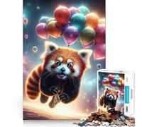 Puzzle difficile da 1000 pezzi "Red Panda Space Ride" per adulti, migliora la memoria, rilassa la mente, ha bordi netti ed è un regalo elegante (38x52cm)