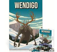 Puzzle difficile da completare per adulti con stampa artistica del mostro criptide Wendigo, 1000 pezzi, per lo sviluppo cognitivo, un'attività rilassante e divertente, ideale come regalo (38x52cm)