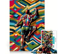 Puzzle difficile da parete per adulti con tema arrampicata su roccia, pop art, 1000 pezzi, stimolante per la memoria, rilassante, taglio liscio, classico, regalo (50x75cm)