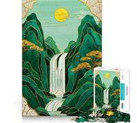 Puzzle difficile da realizzare con albero di montagna in stile Kintsugi per adulti, 1000 pezzi Un gioco di logica, un'opera d'arte rilassante e di qualità (38x26cm)