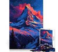 Puzzle difficile da realizzare con la pixel art del Monte Cervino,1000 pezzi,per adulti,stimola la memoria,ideale per il relax e il tempo libero,con bordi nitidi,perfetto come regalo di Natale 38x52cm