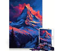 Puzzle difficile da realizzare con la pixel art del Monte Cervino,1000 pezzi,per adulti,stimola la memoria,ideale per il relax e il tempo libero,con bordi nitidi,perfetto come regalo di Natale 50x75cm