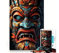 Puzzle difficile da realizzare per adulti con maschera Tiki e motivi indigeni 1000 pezzi ideale per rievocare ricordi migliorare la memoria rilassare rifinire con precisione e creare