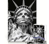Puzzle difficile della Statua della Libertà in silenzio per adulti, 1000 pezzi, gioco di logica, legame familiare, taglio di precisione, calda sorpresa 38x52cm