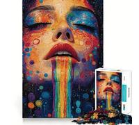 Puzzle difficile "Donna Arcobaleno" per adulti, 1000 pezzi, migliora la memoria, rilassa la mente, bordi netti, regalo elegante (38x26cm)
