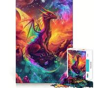 Puzzle difficile Drago Cosmico Arcobaleno per adulti, 1000 pezzi, puro gioco di logica, attività domestica, taglio netto, regalo adorabile (38x26cm)