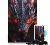 Puzzle difficile "Drago dagli occhi rossi" per adulti, 1000 pezzi, sfida mentale, svago rilassante, taglio preciso, regalo memorabile (38x26cm)