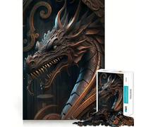 Puzzle difficile "Drago Incantato" per adulti, 1000 pezzi, gioco intelligente, divertimento casual, taglio preciso, regalo artistico 38x26cm