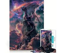 Puzzle difficile "Drago Mistico sul Bordo" per adulti, 1000 pezzi, gioco di logica stimolante, ideale per momenti di condivisione, bordi trasparenti, regalo perfetto (50x75cm)