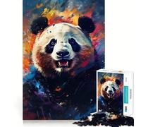 Puzzle difficile e colorato con panda per adulti, 1000 pezzi, memory foam, facile da assemblare, per il tempo libero, regalo artistico (38x26cm)