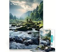 Puzzle difficile "Fiume Muschioso Mistico" per adulti, 1000 pezzi, gioco di logica, divertimento rilassante, opera d'arte ben definita (38x52cm)