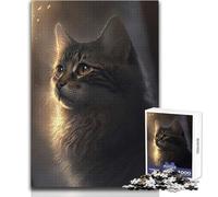 Puzzle difficile Gatto nell'ombra per adulti, 1000 pezzi, gioco educativo per stimolare la mente, valore sentimentale, dimensioni 50x75cm