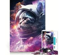 Puzzle difficile "Gatto spaziale" per adulti, 1000 pezzi, rompicapo rilassante, arte da assemblare, regalo speciale (38x52cm)