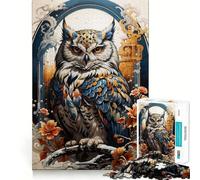 Puzzle difficile "Gufo Guardiano Celeste" per adulti, 1000 pezzi, gioco di logica, semplice e divertente, taglio di precisione, regalo di Natale (38x26cm)