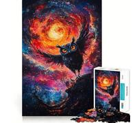 Puzzle difficile "Gufo nel cielo notturno" per adulti, 1000 pezzi, gioco di logica, semplice e divertente, taglio di precisione, regalo di Natale (38x52cm)