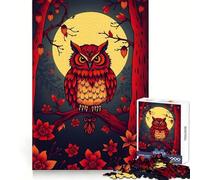 Puzzle difficile "Gufo rosso al chiaro di luna" per adulti, 1000 pezzi, gioco di logica e abilità, per tutta la famiglia, con intagli precisi, opera d'arte da collezione (50x75cm)