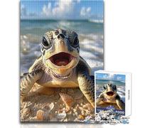 Puzzle difficile Happy As A Turtle per adulti, 1000 pezzi, gioco educativo per stimolare la mente, valore sentimentale, dimensioni 38x26cm