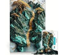 Puzzle difficile "Il cuore d'oro della montagna" per adulti, 1000 pezzi, rinforza la memoria, allevia lo stress, bordo di alta qualità, opera d'arte 38x26cm