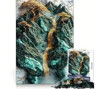Puzzle difficile "Il cuore d'oro della montagna" per adulti, 1000 pezzi, rinforza la memoria, allevia lo stress, bordo di alta qualità, opera d'arte 38x26cm