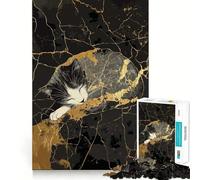 Puzzle difficile Kintsugi Art del gatto addormentato per adulti, 1000 pezzi, gioco di logica, legame familiare, taglio di precisione, calda sorpresa 38x26cm