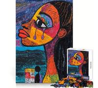 Puzzle difficile "Lacrime di espressione" per adulti, 1000 pezzi, per rafforzare la memoria, alleviare lo stress, bordo di alta qualità, opera d'arte 38x52cm