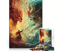 Puzzle difficile "L'eterna guerra degli elementi" per adulti, 1000 pezzi, rinforza la memoria, allevia lo stress, bordo di alta qualità, opera d'arte 38x52cm