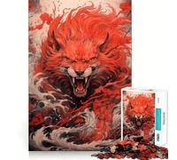 Puzzle difficile Lupo Rosso per adulti, 1000 pezzi, gioco intellettuale, momento di relax, taglio di qualità, (50x75cm)