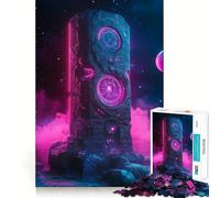 Puzzle difficile "Monolite spaziale al neon" per adulti, 1000 pezzi, stimolante per la mente, divertente e creativo (38x52cm)