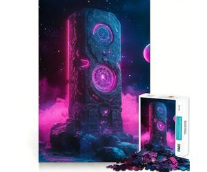 Puzzle difficile "Monolite spaziale al neon" per adulti, 1000 pezzi, stimolante per la mente, divertente e creativo (38x52cm)