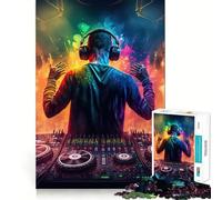 Puzzle difficile Neon DJ per adulti, 1000 pezzi, gioco di logica, per momenti di relax, taglio liscio, regalo di alta qualità (38x52cm)
