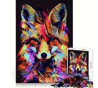 Puzzle difficile Neon Glitch Fox per adulti, 1000 pezzi, gioco di logica, per momenti di relax, taglio liscio, regalo di alta qualità (38x52cm)