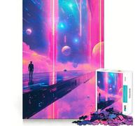 Puzzle difficile Neon Spacewalk per adulti, 1000 pezzi, gioco di logica, per momenti di relax, taglio liscio, regalo di alta qualità (38x52cm)