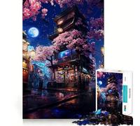 Puzzle difficile Neon Tokyo Sakura Store per adulti, 1000 pezzi, gioco di logica, per momenti di relax, taglio liscio, regalo di alta qualità (50x75cm)