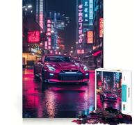 Puzzle difficile Nissan GT-R in Neon City per adulti, 1000 pezzi, gioco intelligente da fare a casa, divertente da assemblare, regalo festivo (50x75cm)