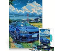 Puzzle difficile Nissan GTR R in stile country per adulti, 1000 pezzi, gioco intelligente da fare a casa, divertente da assemblare, regalo festivo (38x26cm)