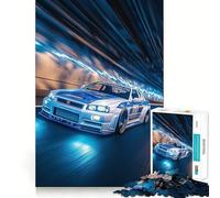 Puzzle difficile Nissan Skyline R Drifting per adulti, 1000 pezzi, gioco intelligente da fare a casa, divertente da assemblare, regalo festivo (38x52cm)