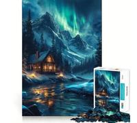 Puzzle difficile Nordic Nature Aurora Night per adulti, 1000 pezzi, memory foam, facile da assemblare, immagine rilassante, regalo artistico (38x52cm)