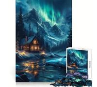 Puzzle difficile Nordic Nature Aurora Night per adulti, 1000 pezzi, memory foam, facile da assemblare, immagine rilassante, regalo artistico (38x52cm)