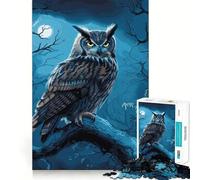 Puzzle difficile "Notte del Gufo" per adulti, 1000 pezzi, memory foam, facile da assemblare, rilassante, artistico, regalo (38x52cm)