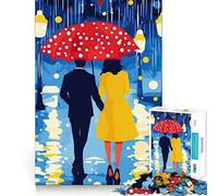 Puzzle difficile "Notte di pioggia romantica" per adulti, 1000 pezzi, puro gioco di logica, attività domestica, taglio netto, regalo adorabile (38x26cm)