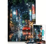 Puzzle difficile "Notte piovosa a Tokyo" per adulti, 1000 pezzi, sfida mentale, svago rilassante, taglio preciso, regalo memorabile (38x26cm)