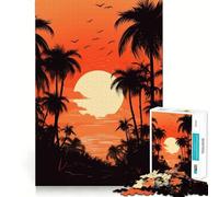 Puzzle difficile "Oasi di palme" per adulti, 1000 pezzi, gioco di logica, semplice e divertente, taglio di precisione, regalo di Natale (38x52cm)